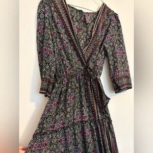 Me 2 Magic Anthropologie Maxi Mid-sleeve floral v-neck sundress